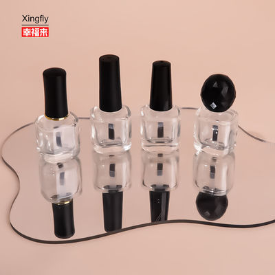 Custom 8ml Unique Clear Empty Gel Glass Gel Nail Polish Bottles With Cap Brush