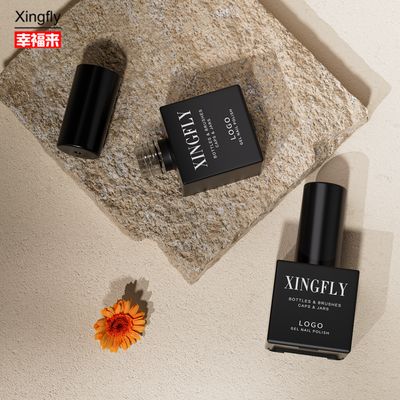 23 مل مربع طلاء الأظافر لون مخصص جل الأشعة فوق البنفسجية زجاجة زجاجية فارغة تصميم زجاج ملون